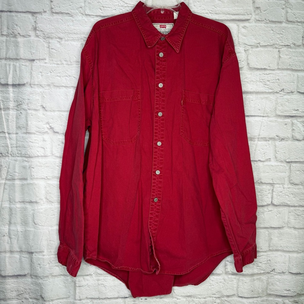 Levi's Vintage Men's Deep Red Tab Long Sleeve Button-Down Shirt - Size: XL